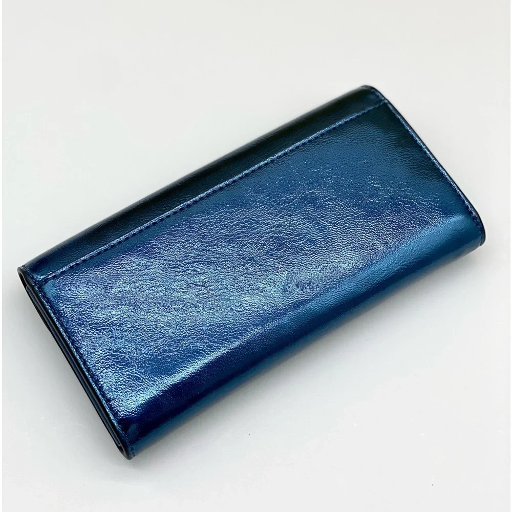 Michael Kors Jet Set Travel Envelope LG Continental Wallet Metallic Teal